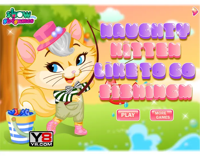 Naughty Kitten Like To Go Fishing Dress Up