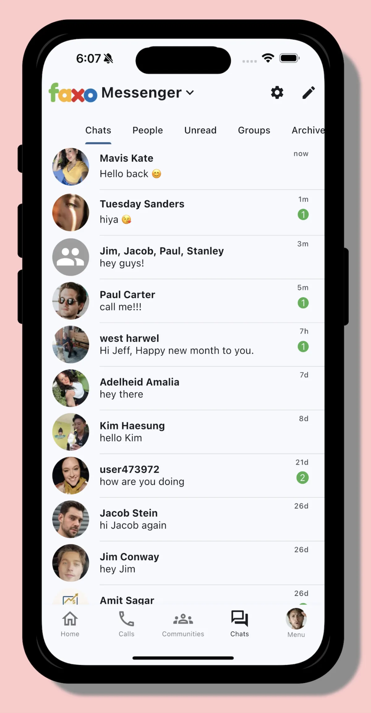 Faxo messaging screenshot