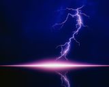 Amazing Lightning Hitting The Water