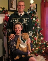 Cat Not Happy with Family Pic for Christmas