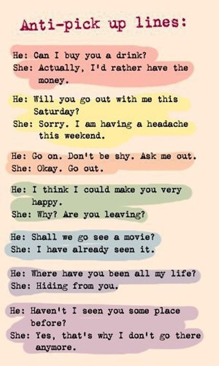 Clever Pick Up Line Comebacks - Funny - Faxo