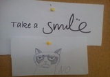 Grumpy Cat Take a Smile Drawing