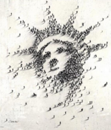 Incredible Celebrity Portraits Composed Of Humans Statue of Liberty