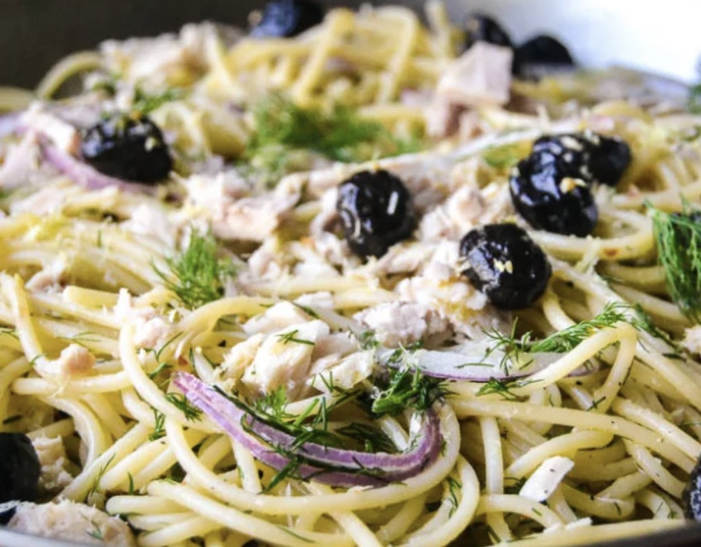 Spaghetti with Tuna, Lemon and Fresh Dill - Faxo