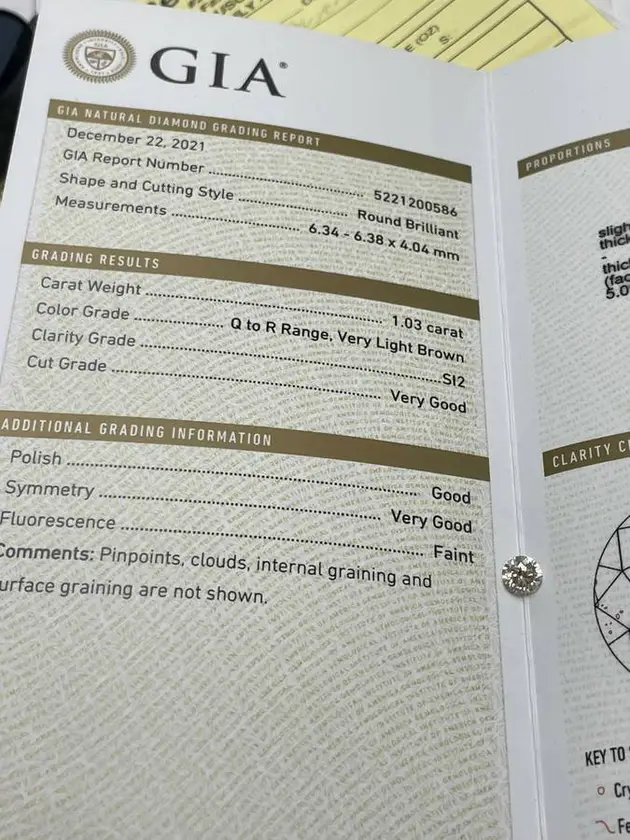 14k white gold 1.03 ctw round cut gia diamond engagement ring - $2,500 thumbnail 3