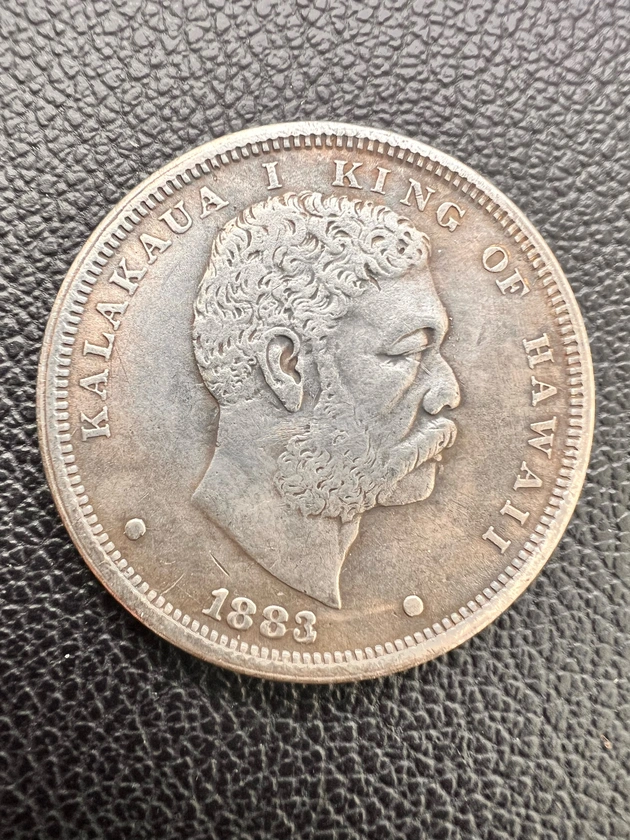 coin 1 dollar 1883 kingdom of hawaii king kalakaua - $45 thumbnail 2