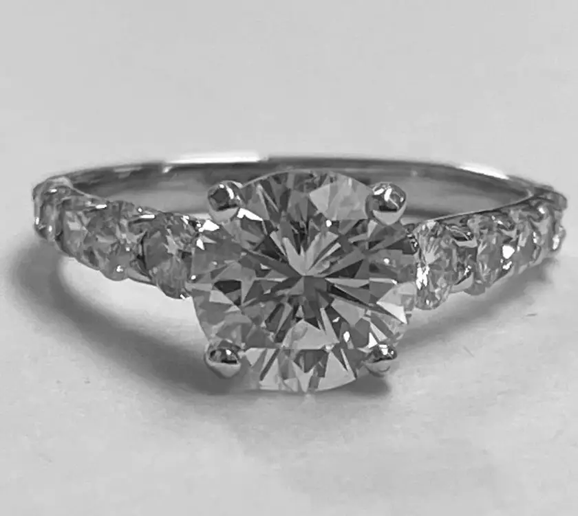 2.22ct e/si certified natural diamond engagement ring with 3.ctw band - $16,000 thumbnail 3