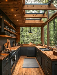Beautiful Kitchen Nestled In The Woods