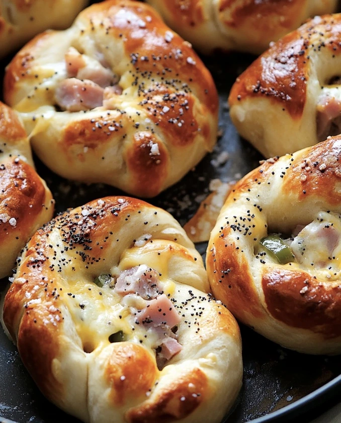 Ham, Cheese and Jalapeño Stuffed Pretzels