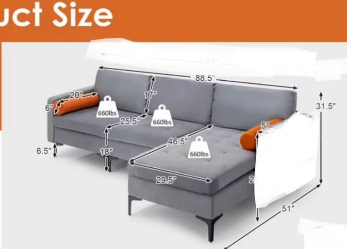 costway modular l-shaped sectional sofa with reversible chaise... thumbnail 4