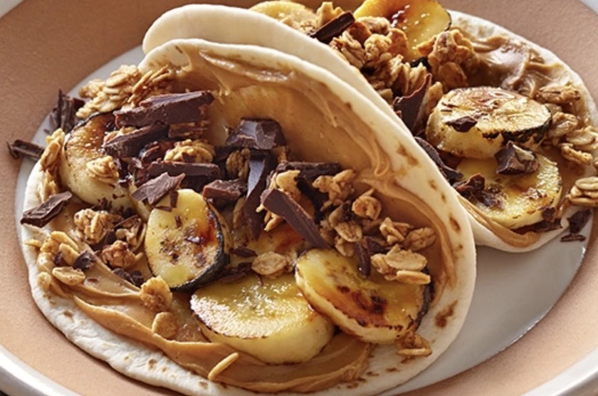 Peanut Butter, Banana, and Honey Street Tacos