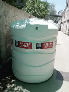 Home Water Tank blue mold, White And Circular Shape Plated with grass bush. Use For Home To clean Water I want thanks button from your side guts . keep me Support.