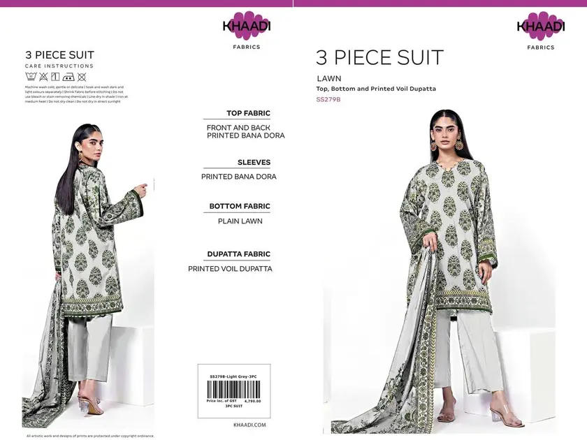 *product name*: 3 pcs women's unstitched printed suit - $30 thumbnail 5