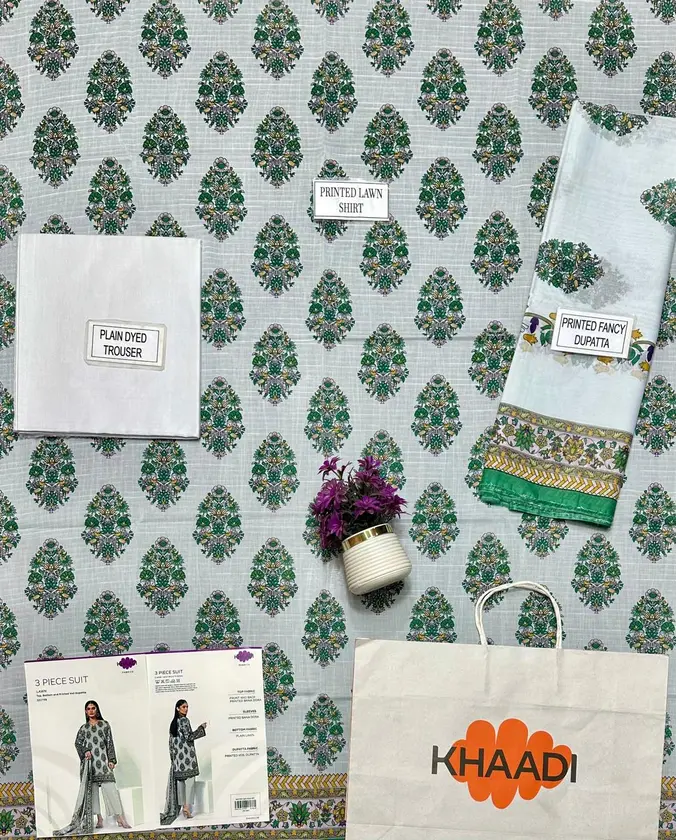 *product name*: 3 pcs women's unstitched printed suit - $30 thumbnail 6