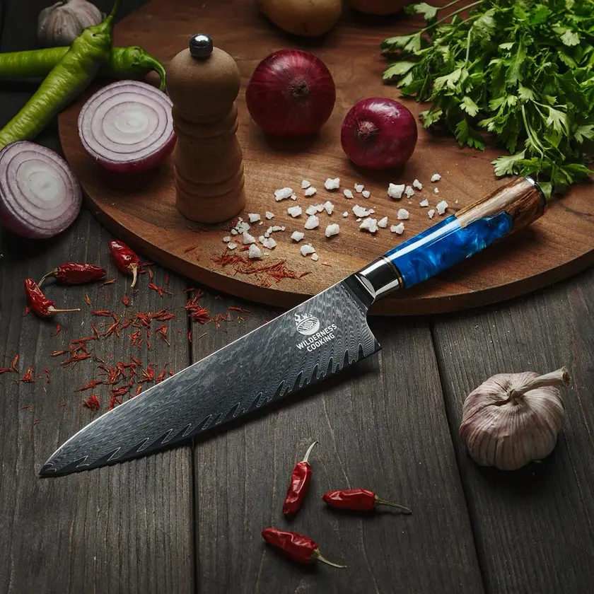 premium damascus chef knife sets - $200 thumbnail 7