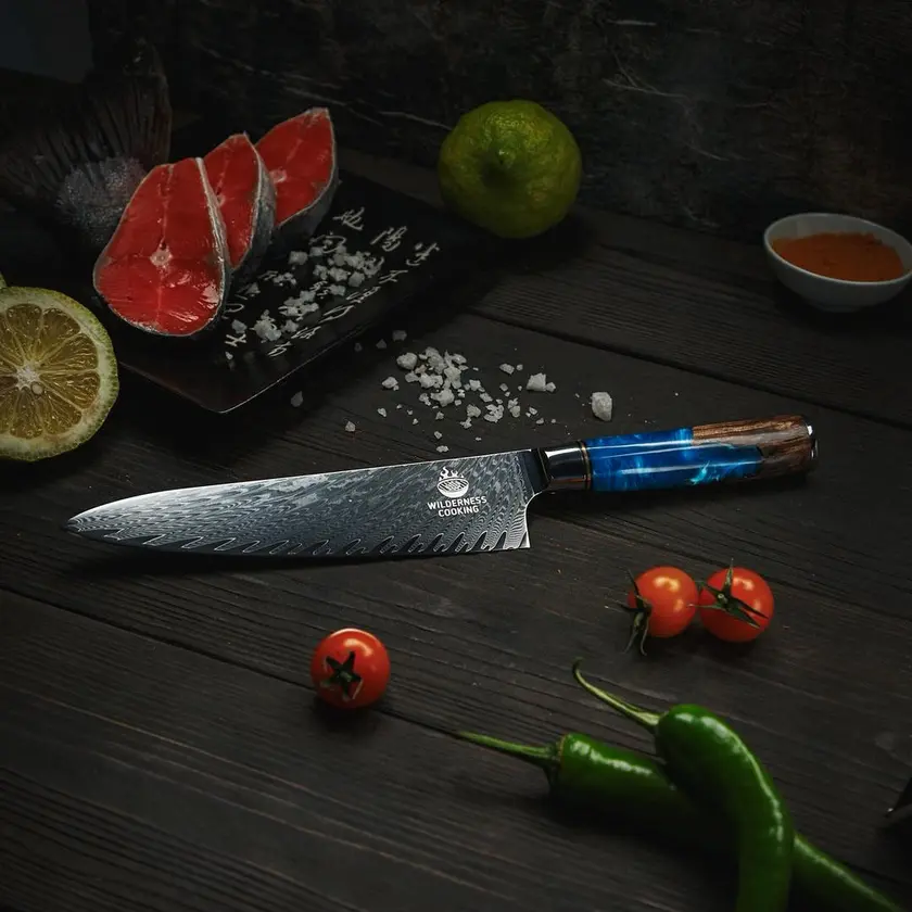 premium damascus chef knife sets - $200 thumbnail 4