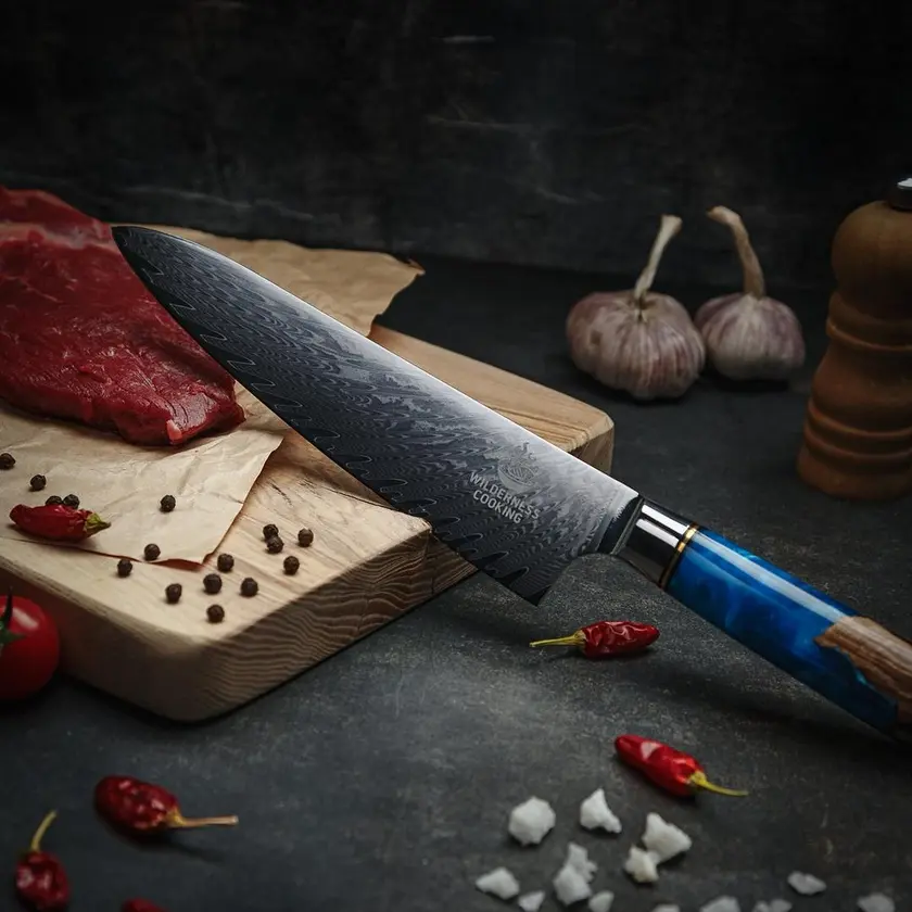 premium damascus chef knife sets - $200 thumbnail 5