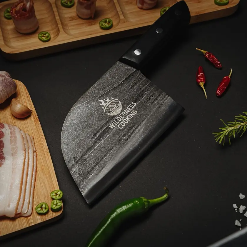 old style cleaver knife with eco-leather sheath - $250 thumbnail 2