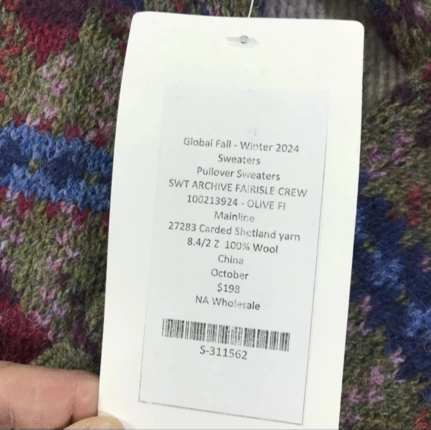 brooks brothers sweater mens medium olive fair isle 100% wool shetland crew - $1 thumbnail 5