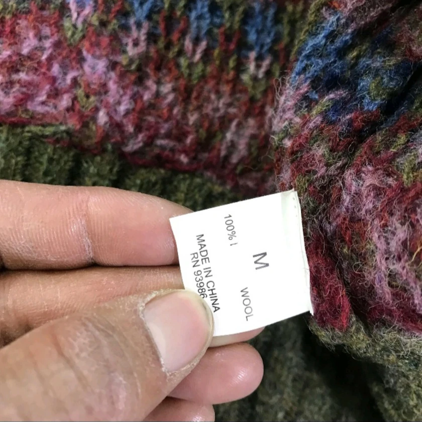 brooks brothers sweater mens medium olive fair isle 100% wool shetland crew - $1 thumbnail 7