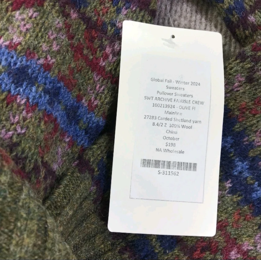 brooks brothers sweater mens medium olive fair isle 100% wool shetland crew - $1 thumbnail 8