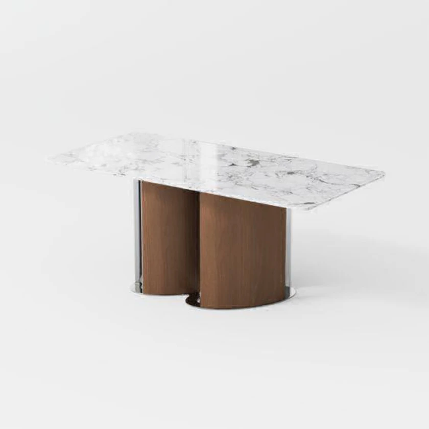 70.87" modern faux marble diningtable for 6 thumbnail 4
