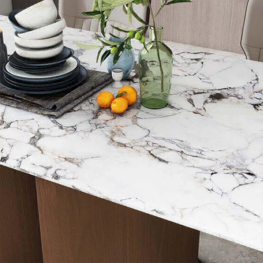 70.87" modern faux marble diningtable for 6 thumbnail 5