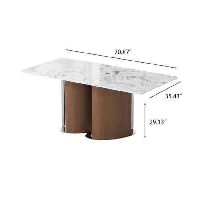 70.87" modern faux marble diningtable for 6 thumbnail 8