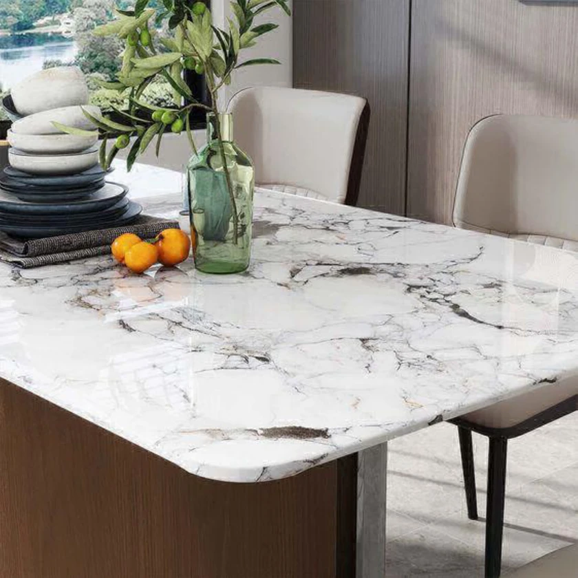 70.87" modern faux marble diningtable for 6 thumbnail 9