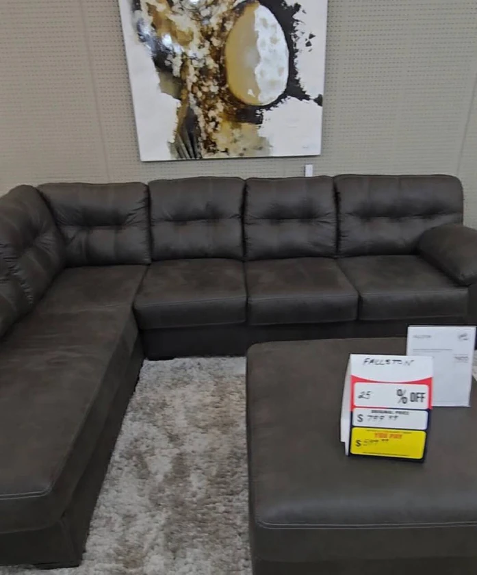 barlin mills carbon 2-piece sectional w/chaise - $450 thumbnail 2