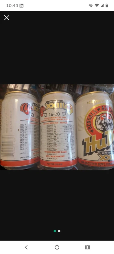 cincinnati bengals vs rhe 49'ers superbowl 6 pack cans - $20 thumbnail 2