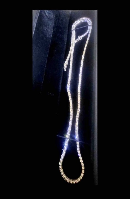 14k white gold diamond tennis chain thumbnail 3