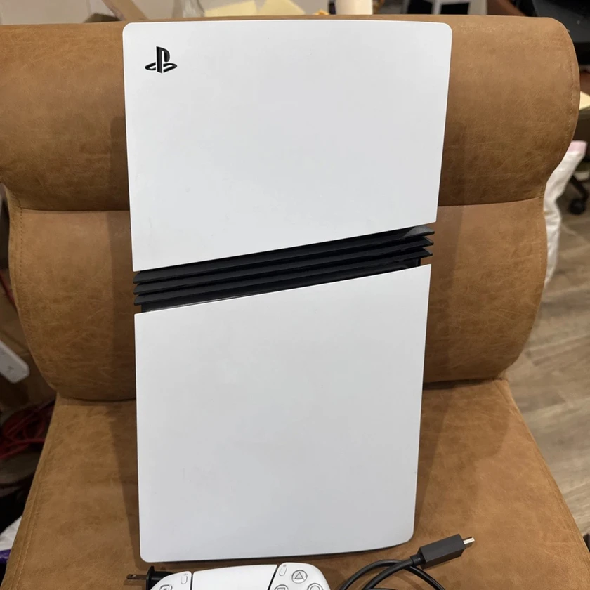 sony playstation 5 pro console – 2tb ssd – white/black – model cfi-7019 - $650 thumbnail 2
