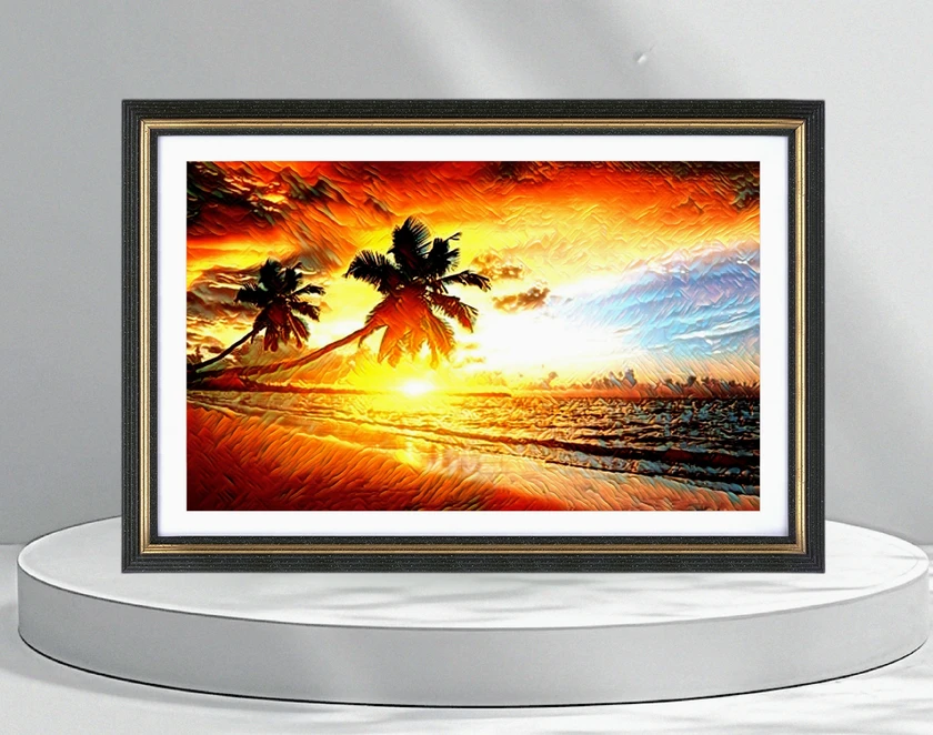 bali sunset bundle 3 pack | uluwatu temple beach palm tree digital art printable thumbnail 2