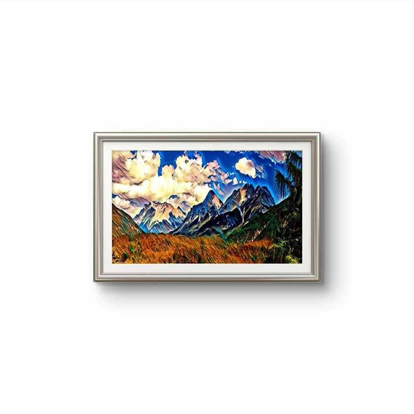 nature mountain | digital mosaic painting | certificate - $2,999 thumbnail 2