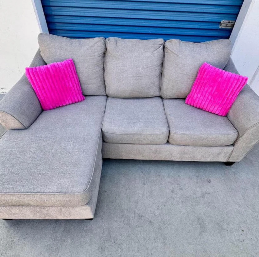 reversible gray sectional couch sofa - $500 thumbnail 2