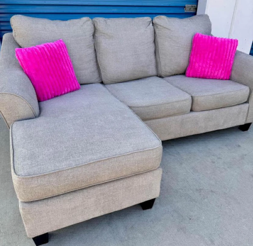 reversible gray sectional couch sofa - $500 thumbnail 4