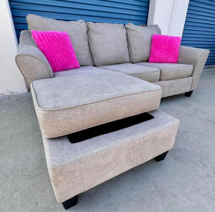 reversible gray sectional couch sofa - $500 thumbnail 5