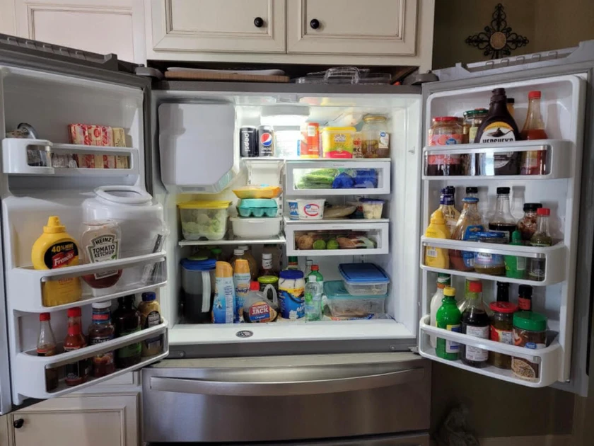 whirlpoo l - 24.5 cu. ft. 4-door french door refrigerator - stainless steel - $8 thumbnail 3