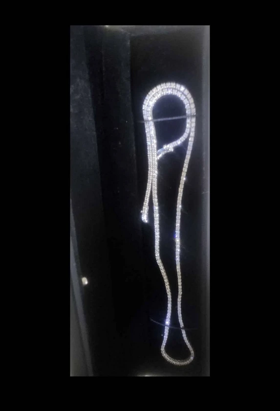 14k white gold diamond tennis chain thumbnail 3