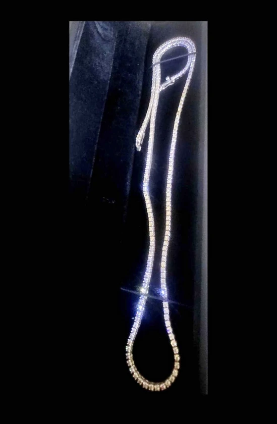 14k white gold diamond tennis chain thumbnail 4