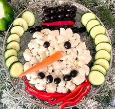 Holiday Snowman Veggie Tray