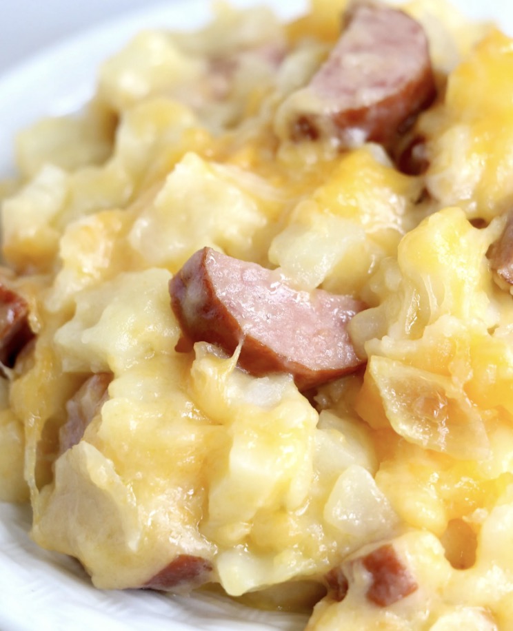 Slow Cooker Cheesy Kielbasa Hash Brown Casserole Faxo