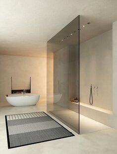 Minimilist Luxury Bathroom in Black and White
