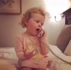 Baby Girl Copies Mom's Phone Skills