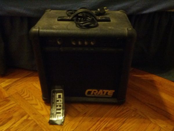 fender squire electric p-bass, amp, hard case & stand - $300 thumbnail 4