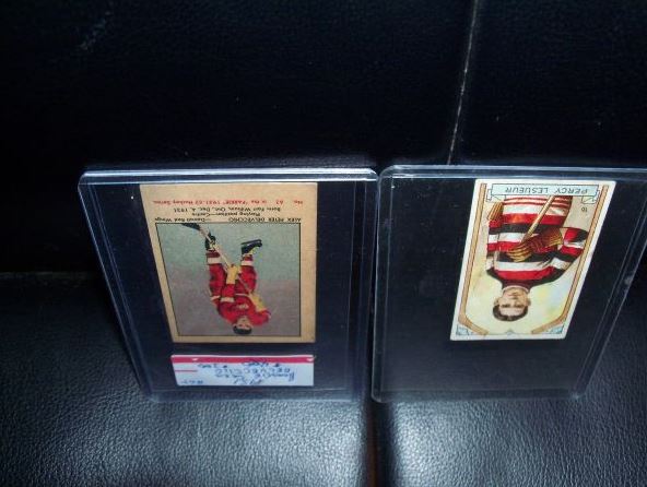 hockey cards percy lesueur 1911-12 alex delvecchio 1951-52 - $250 thumbnail 2