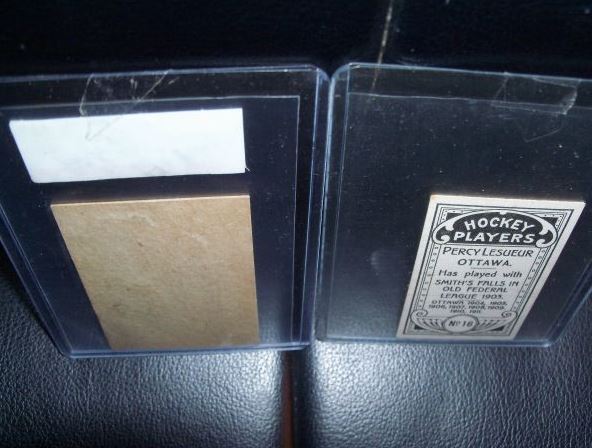 hockey cards percy lesueur 1911-12 alex delvecchio 1951-52 - $250 thumbnail 3