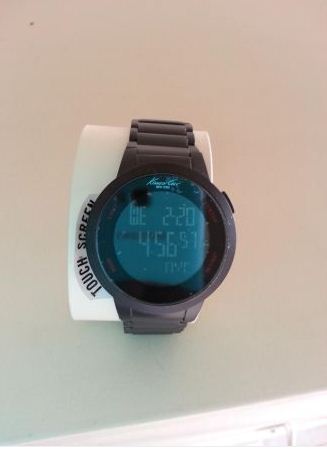 brand new kenneth cole black mens aigital "all black stainless steel" - $50 thumbnail 3