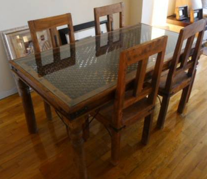 amazing moroccan style glas dinning table wwith chairs - $1,600 thumbnail 2